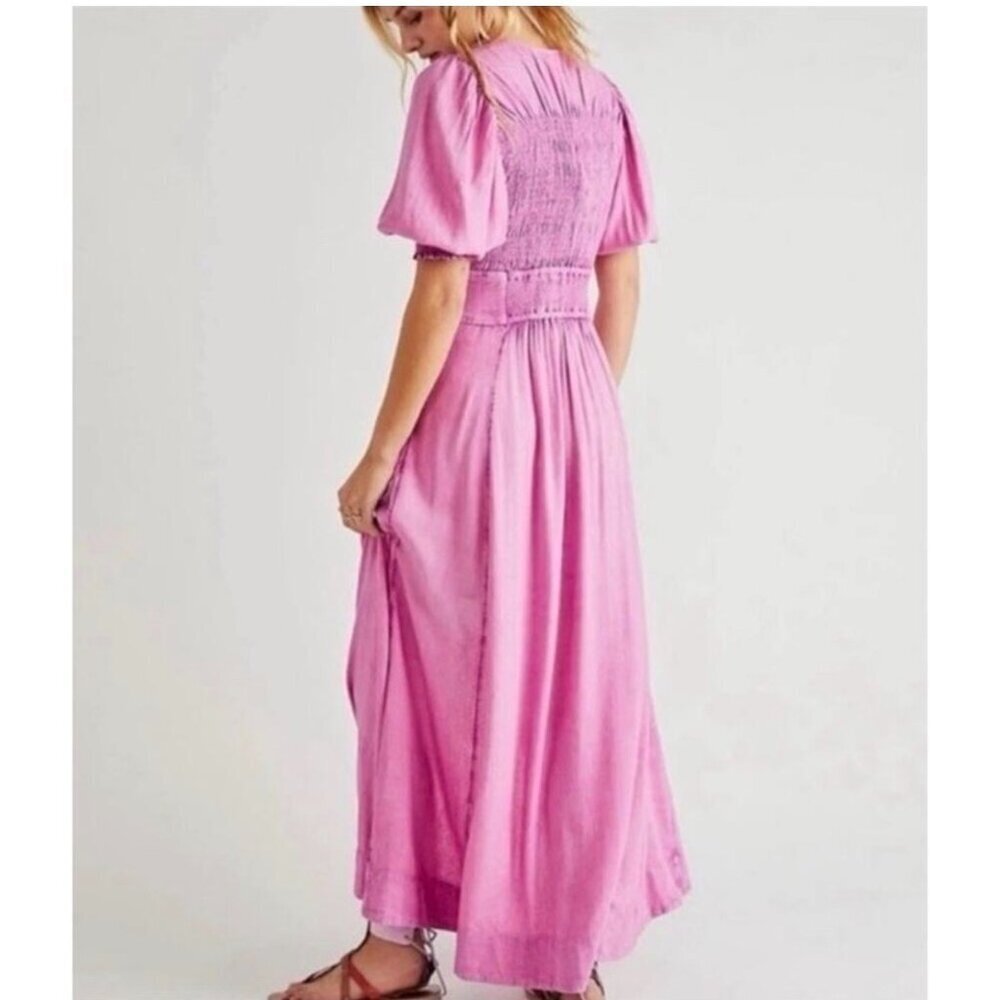 Free People String of Hearts Maxi Dress in Pink Size XS - Picture 8 of 11